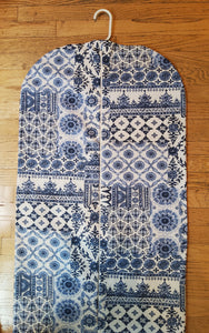 Blue Tile Hanging Garment Bag