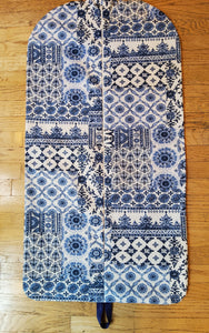 Blue Tile Hanging Garment Bag