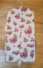 Load image into Gallery viewer, Red Toile Hanging Garment Bag
