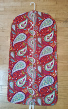 Load image into Gallery viewer, Red Paisley Print  Hanging Garment Bag
