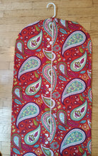 Load image into Gallery viewer, Red Paisley Print  Hanging Garment Bag
