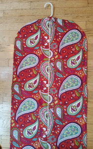 Red Paisley Print  Hanging Garment Bag