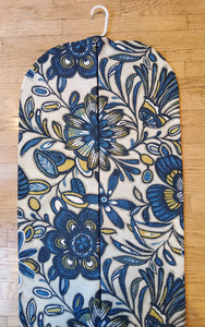 Blue Floral Hanging Garment Bag