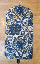 Load image into Gallery viewer, Blue Floral Hanging Garment Bag
