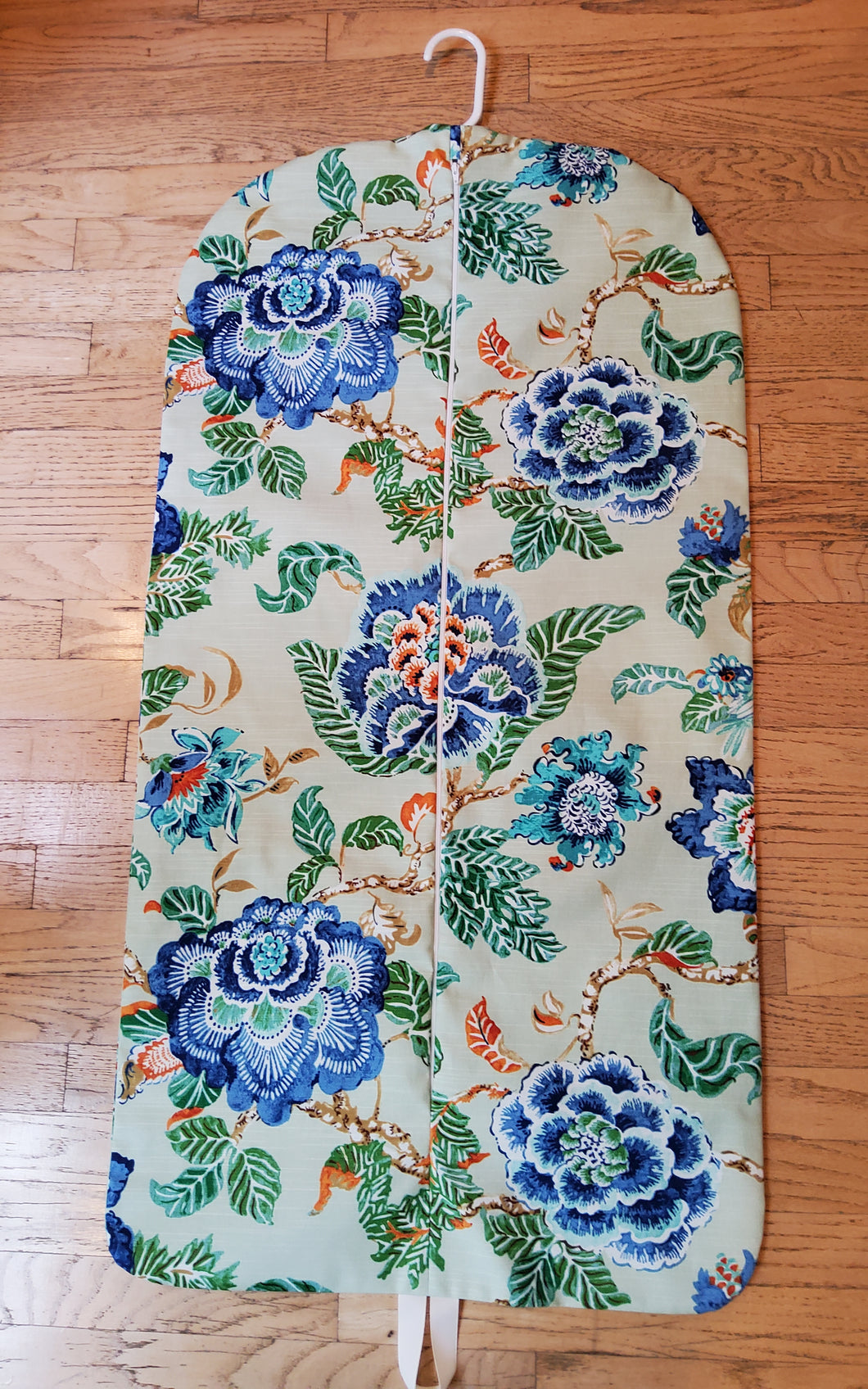 Green Floral Hanging Garment Bag