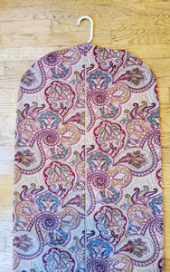 Camel and Red Paisley Hanging Garment Bag