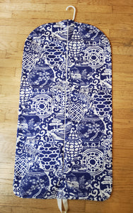 Blue Chinoiserie Hanging Garment Bag